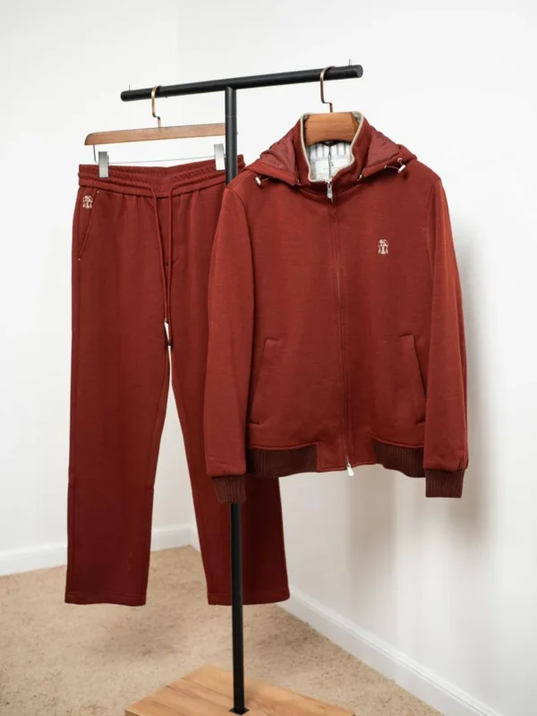 Мужской спортивный костюм Brunello Cucinelli красного цвета, артикул 347673