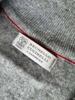 Мужская кофта на молнии Brunello Cucinelli серого цвета, артикул 347682 — фото 9