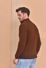 Мужская кофта на молнии Brunello Cucinelli коричневого цвета, артикул 347683 — фото 4