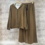 Женский спортивный костюм Brunello Cucinelli коричневого цвета, артикул 347699