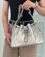 Женская сумка Chanel серебряного цвета, артикул 347718