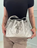 Женская сумка Chanel серебряного цвета, артикул 347718 — фото 3