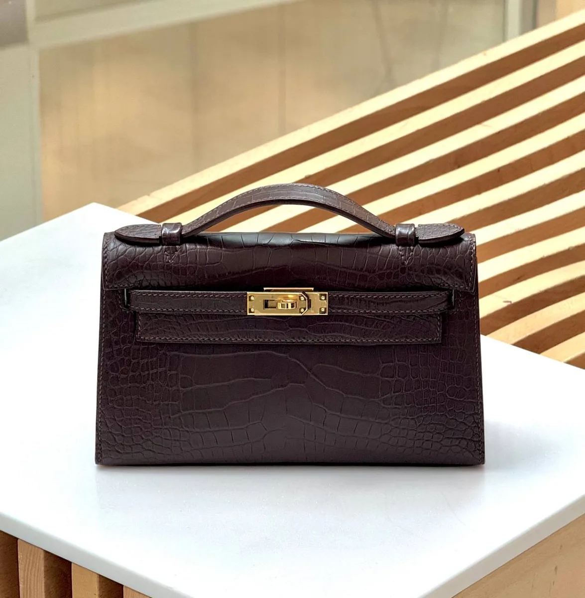 347720_1 Женская сумка Hermes коричневого цвета, артикул 347720
