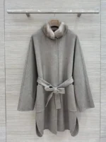 Женское пальто Loro Piana серого цвета, артикул 348008