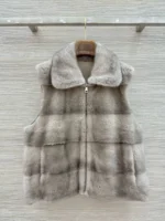 Женская безрукавка Loro Piana серого цвета, артикул 348028
