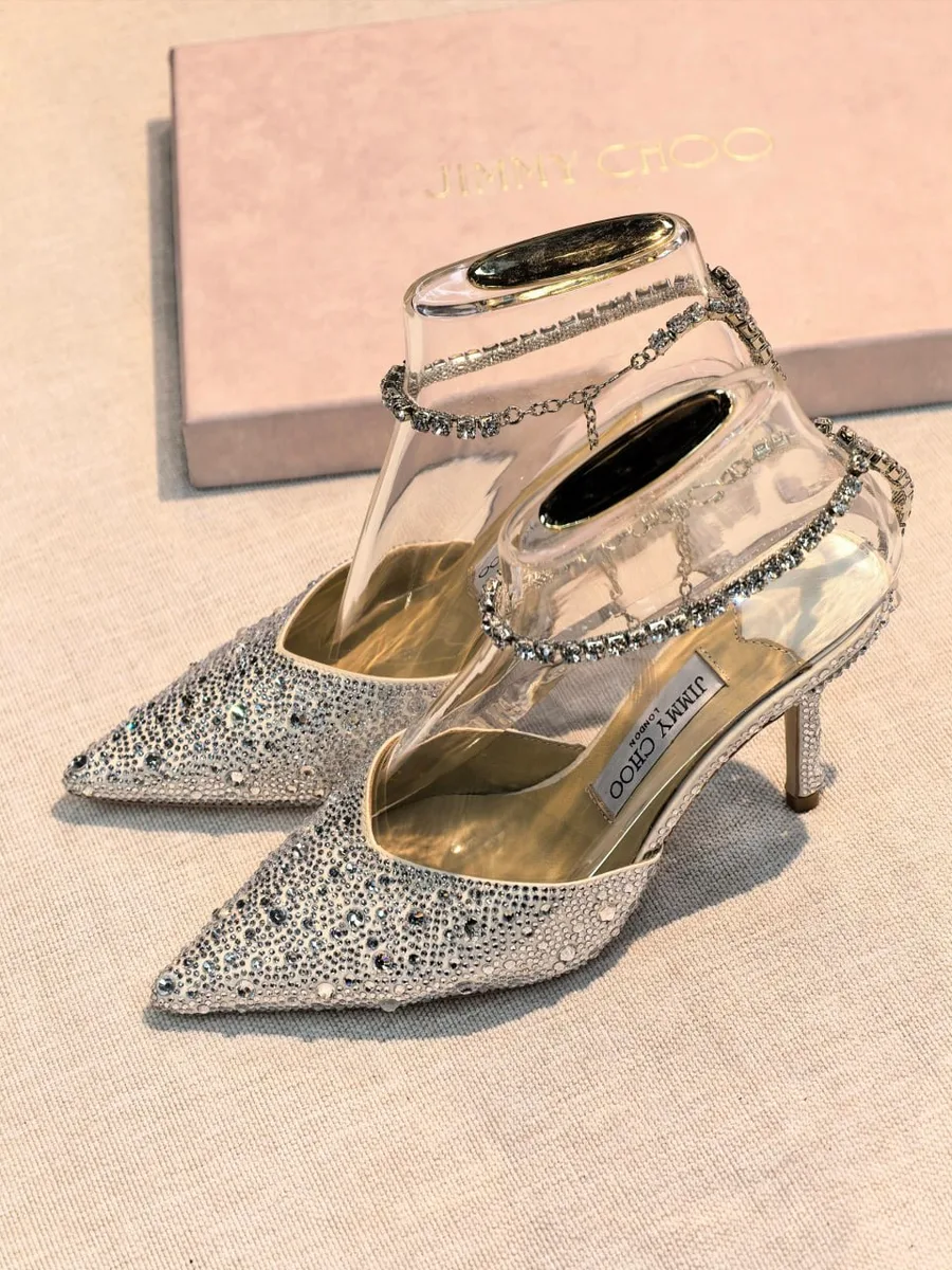 348163_1 Женские туфли Jimmy Choo серебряного цвета, артикул 348163