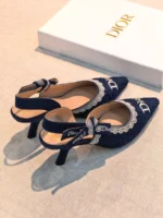 Женские туфли Dior тёмно-синего цвета, артикул 348168 — фото 4