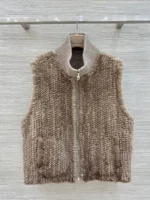 Женская безрукавка Loro Piana коричневого цвета, артикул 348193