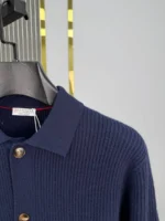 Мужской кардиган Brunello Cucinelli тёмно-синего цвета, артикул 348232 — фото 5
