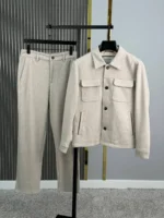 Мужской костюм Brunello Cucinelli белого цвета, артикул 348249