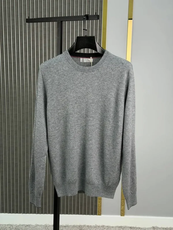 Мужская кофта Brunello Cucinelli серого цвета, артикул 348264