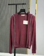 Мужская кофта на молнии Brunello Cucinelli бордового цвета, артикул 348276 — фото 3
