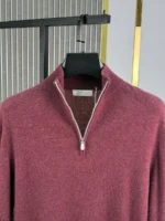 Мужская кофта Brunello Cucinelli бордового цвета, артикул 348284 — фото 4