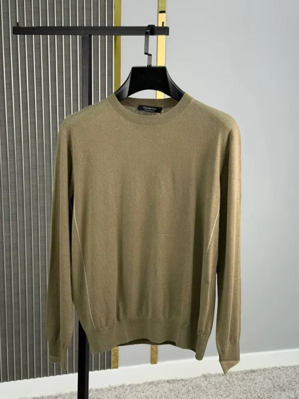 Мужская кофта Zegna цвета хаки, артикул 348304