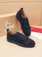 Мужские кеды Christian Louboutin тёмно-синего цвета, артикул 348308