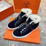 Мужские кеды Hermes тёмно-синего цвета, артикул 348341 — фото 3