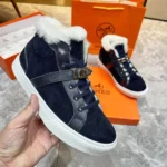 Мужские кеды Hermes тёмно-синего цвета, артикул 348341 — фото 4