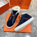 Мужские кеды Hermes тёмно-синего цвета, артикул 348341 — фото 5