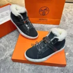 Мужские кеды Hermes серого цвета, артикул 348342