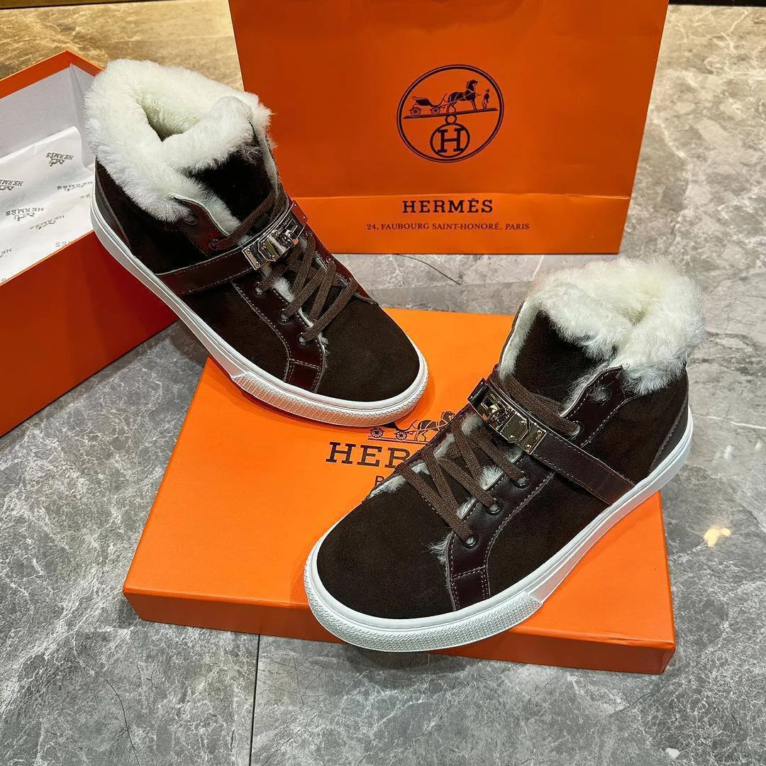 Зимние высокие кеды HERMES