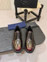 Мужские дерби Prada бордового цвета, артикул 348345 — фото 2