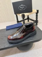 Мужские дерби Prada бордового цвета, артикул 348345 — фото 7