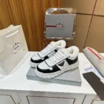 Мужские кеды Hermes чёрно-белого цвета, артикул 348349