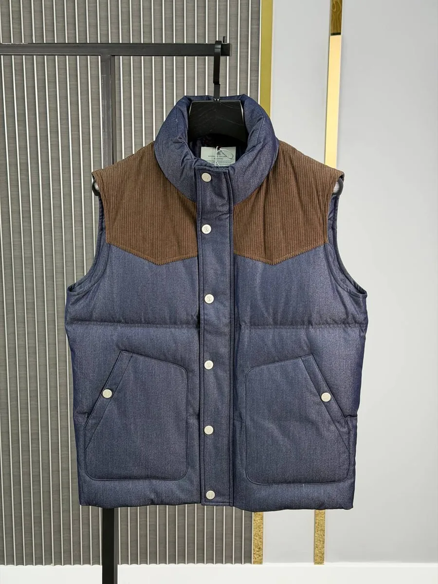 348381_1 Мужская безрукавка Brunello Cucinelli тёмно-синего цвета, артикул 348381