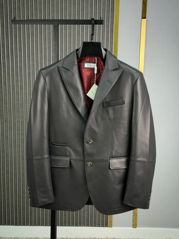 Мужской пиджак Brunello Cucinelli коричневого цвета, артикул 348392