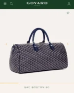 Мужская дорожная сумка Goyard тёмно-синего цвета, артикул 348679 — фото 9