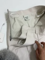 Женские кожаные брюки Hermes белого цвета, артикул 348459 — фото 7