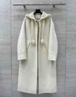 Женское пальто Loro Piana белого цвета, артикул 348456