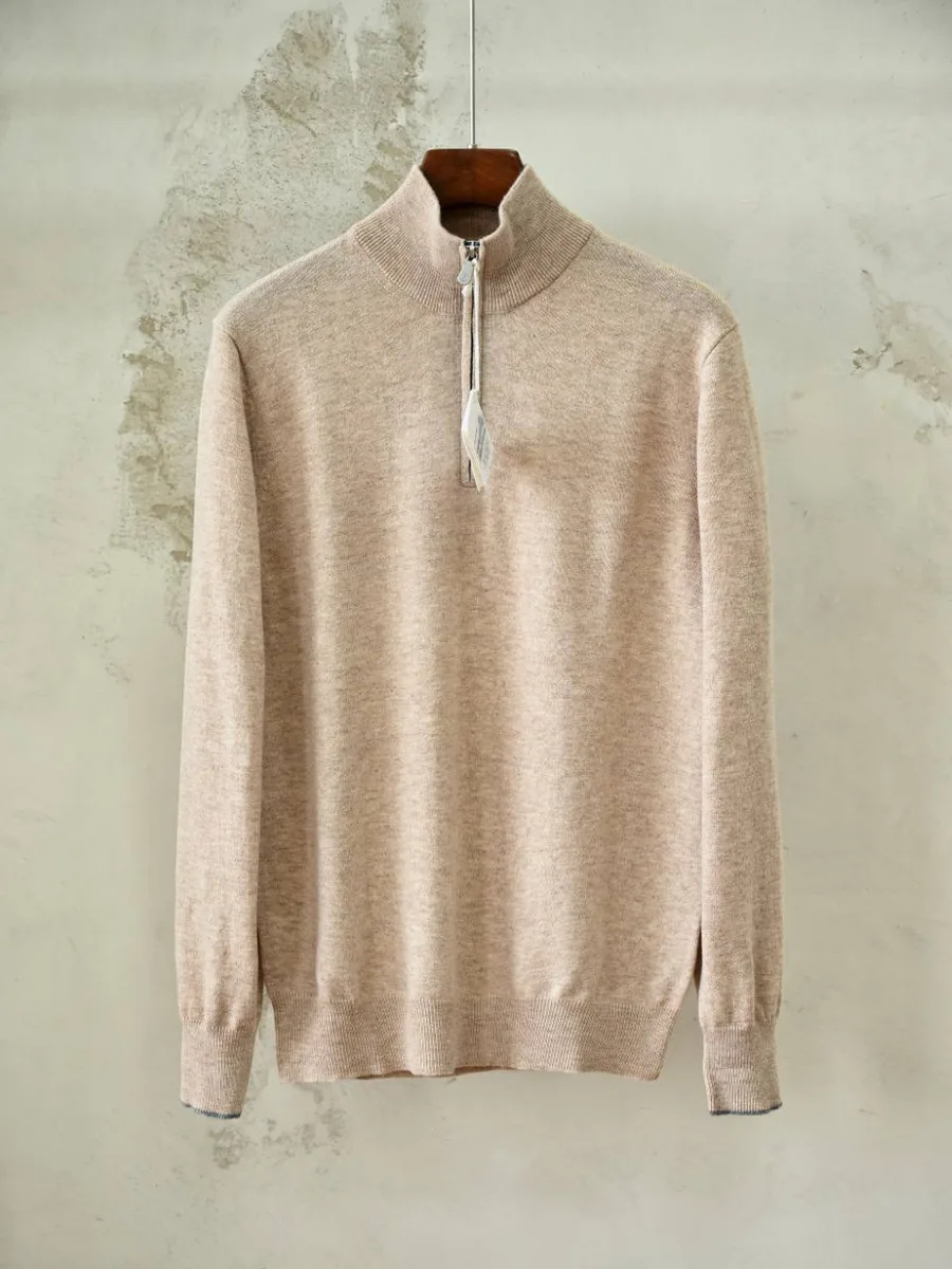 348658_1 Мужская кофта Brunello Cucinelli бежевого цвета, артикул 348658
