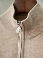Мужская кофта Brunello Cucinelli бежевого цвета, артикул 348658 — фото 3