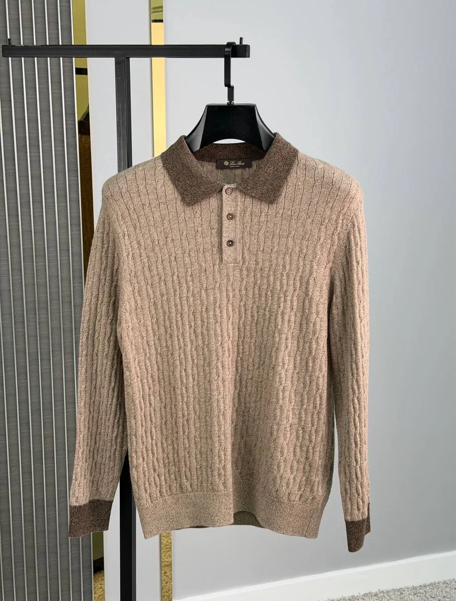 Поло с длинным рукавом из мягкого кашемира LORO PIANA