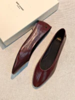 Женские балетки Saint Laurent бордового цвета, артикул 348807 — фото 2