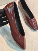 Женские балетки Saint Laurent бордового цвета, артикул 348807 — фото 3