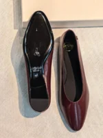 Женские балетки Saint Laurent бордового цвета, артикул 348807 — фото 5