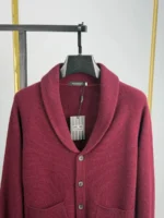 Мужской кардиган Zegna бордового цвета, артикул 348875 — фото 3