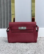 Мужская сумка мессенджер Hermes бордового цвета, артикул 348681