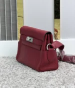 Мужская сумка мессенджер Hermes бордового цвета, артикул 348681 — фото 3