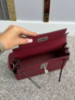 Мужская сумка мессенджер Hermes бордового цвета, артикул 348681 — фото 6