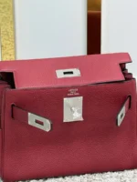 Мужская сумка мессенджер Hermes бордового цвета, артикул 348681 — фото 7