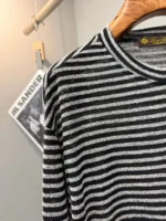 Мужской лонгслив Loro Piana чёрно-белого цвета, артикул 348710 — фото 5