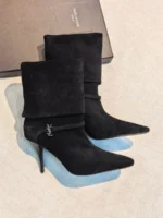 Женские ботильоны Saint Laurent чёрного цвета, артикул 348788 — фото 3