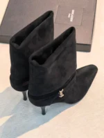Женские ботильоны Saint Laurent чёрного цвета, артикул 348788 — фото 4