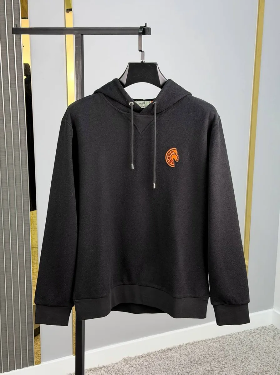 348923_1 Мужское худи Hermes чёрного цвета, артикул 348923