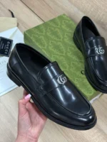 Мужские лоферы Gucci чёрного цвета, артикул 348995 — фото 2