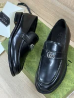 Мужские лоферы Gucci чёрного цвета, артикул 348995 — фото 4