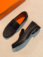 Мужские лоферы Hermes чёрного цвета, артикул 348500 — фото 2